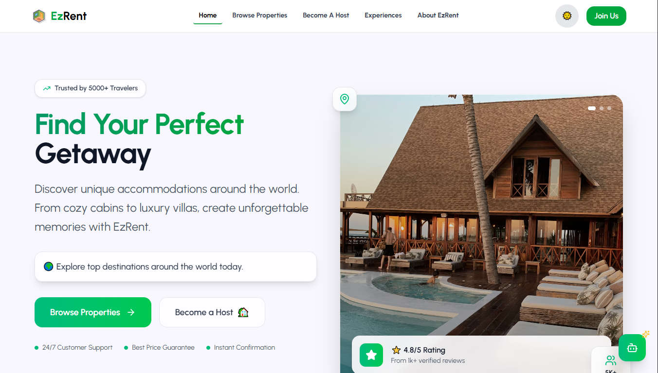 EzRent - Your Next Stay, Just a Click Away