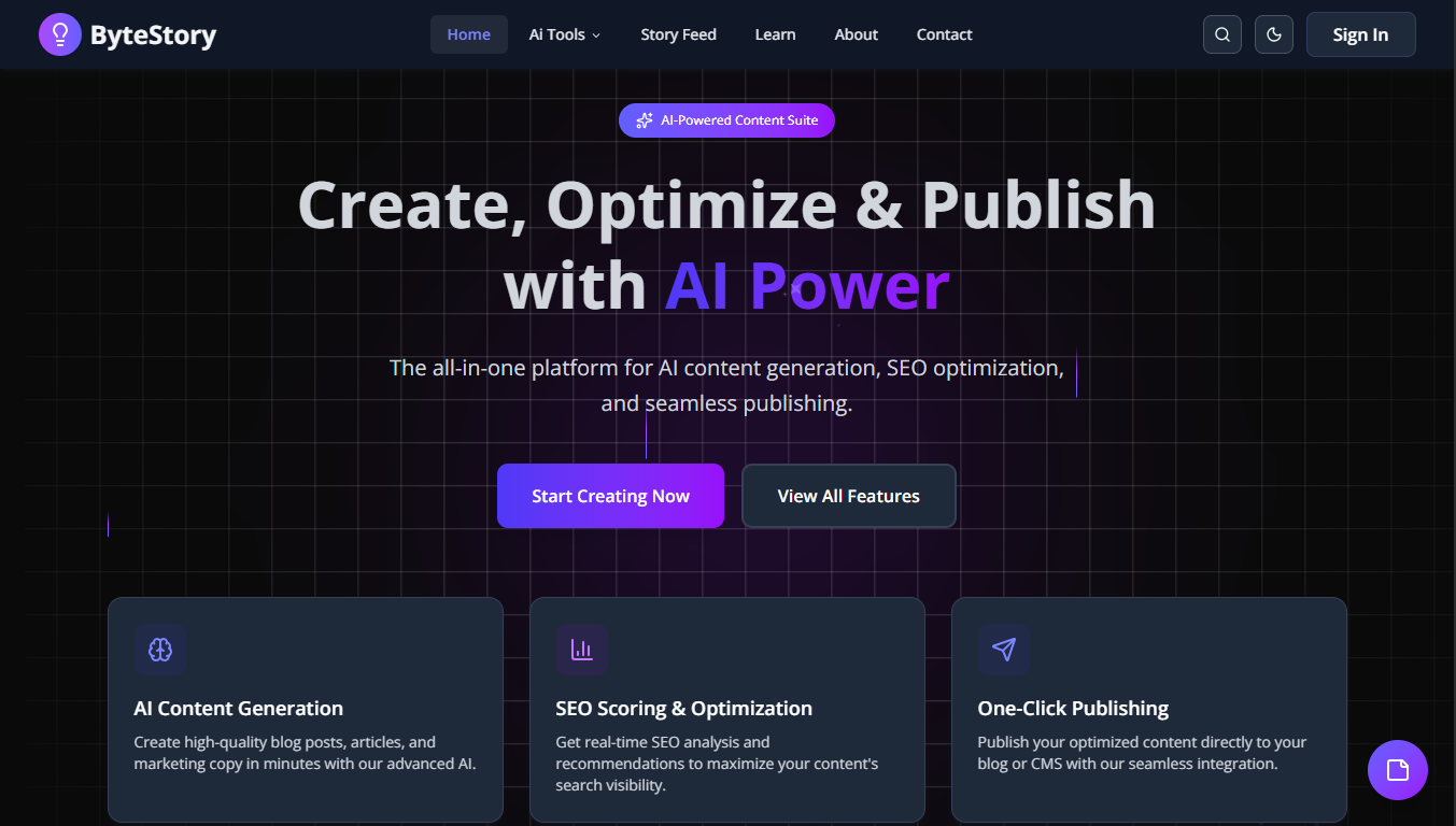 ByteStory — AI-Powered Content Creation & Optimization Suite