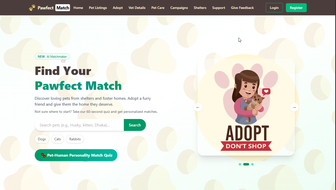 Pawfect Match - AI-Powered Pet Adoption & Care Ecosystem
